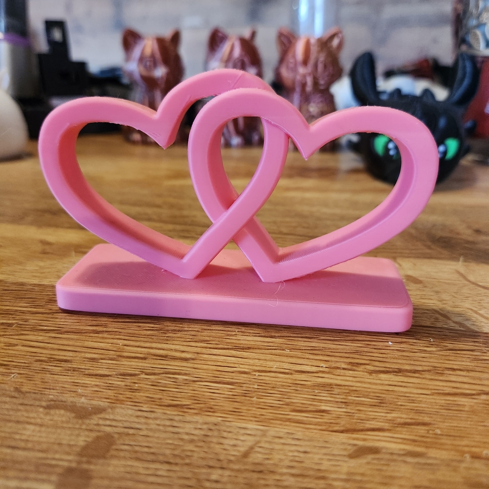 Pink Double Heart Decorative Stand